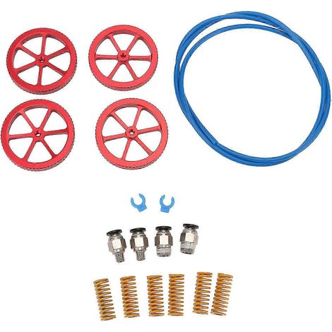 3D-Drucker-Upgrade-Kit: PTFE-Schlauch, 4 manuelle Nivellierungsmuttern, 6 Federn, PC4-auf-M6/M10-Anschlüsse (1/5)