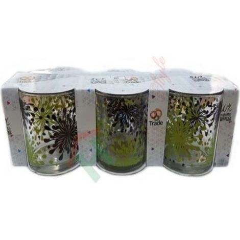Trade Shop - 6-TEILIGES SERVICESET GLÄSER MIT BUNTEN SPRITZERN DEKORIERT -