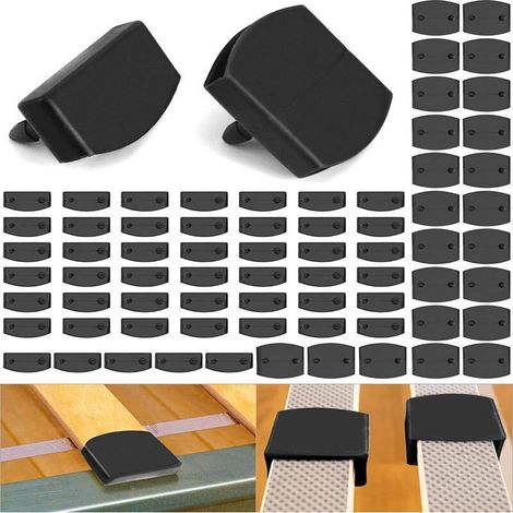 Capuchons pour lattes de sommier – Lot de 72 pièces : 48 embouts + 24 supports en polyéthylène – Compatible lattes 5,3 à 5,5 cm (1/4)