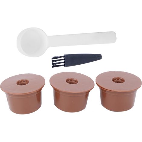 Wiederverwendbares, nachfüllbares Kaffeekapsel-Filterbecher-Bürsten-Löffel-Set als Zubehör für Caffitaly (1/5)