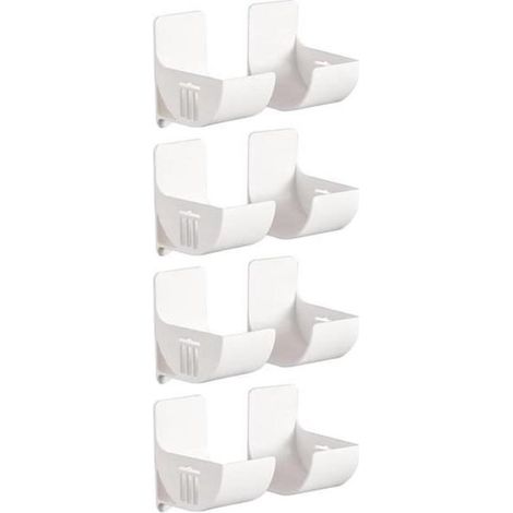 Porte-rouleaux d'essuie-tout - Blanc - 4 paires - Porte-rouleaux de papier essuie-tout de cuisine - Porte-papier sulfurisé - Boîte de rangement murale (1/5)