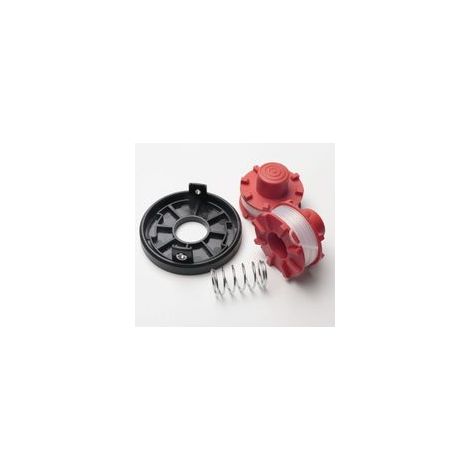 Lot de 2 bobines de fil pour débroussailleuse + 1 couvercle + 1 ressort – Compatible avec la plupart des modèles (fil nylon 2,0 mm, diamètre intérieur 25 mm) (1/4)