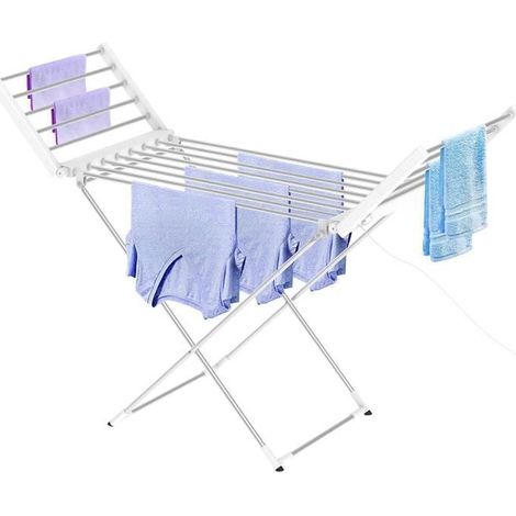 Sèche-Linge Electrique, Etendoir Pliant d'Intérieur à Etages - Dimensions du Produit replié: 113 x 53 x 7 cm - Matériau: Allia[1165]