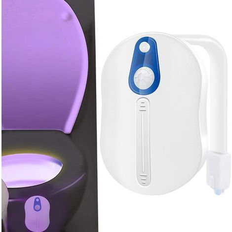 LED-Toilettenleuchte, 16-farbige Toilettenleuchte mit Bewegungssensor, Toilettenbeckenbeleuchtung, Nachtlicht (1/5)