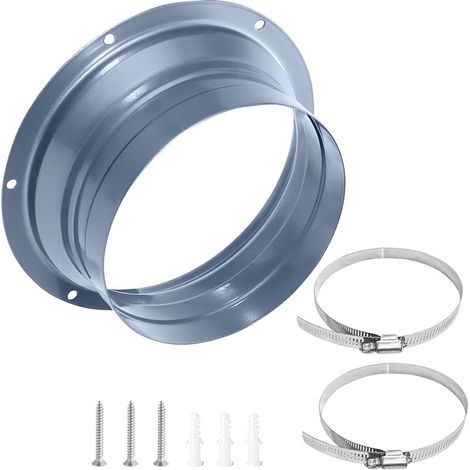Bride de Rraccordement Ø150 mm en métal Avec des pinces et des vis Bride de Fixation Murale Connecteur Adaptateur de Conduit d'échappement pour Tuyau de Ventilation Flexible (1/5)