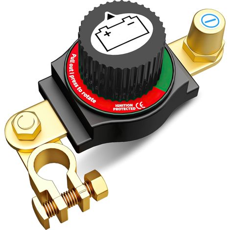 Interruttore batteria per palo superiore, kit di interruzione e scollegamento della batteria da 12 V a 48 V per auto, camper, barca, camion, ATV, compatibile con polo negativo, opzioni di installazion