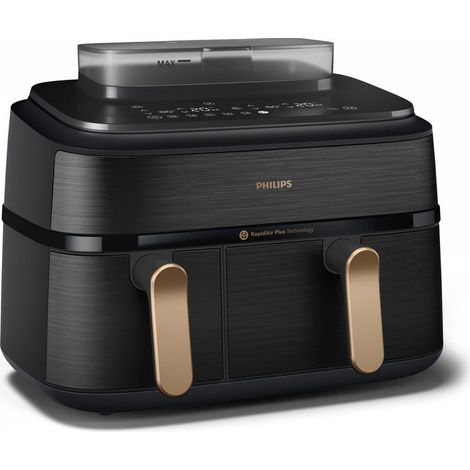 Philips friggitrice ad aria doppio cestello Serie 5000 NA552-00, 9 L, cottura a vapore, 2750 W, 12 programmi, touch, nero