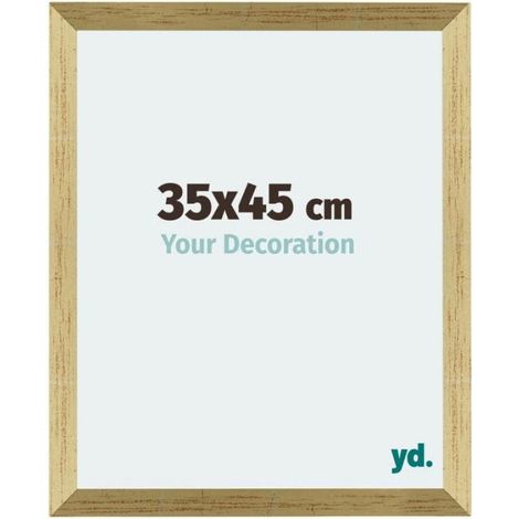 - 35x45 cm - Cadres Photo en MDF Avec Verre Plexiglas - Or Brillant - Mura.