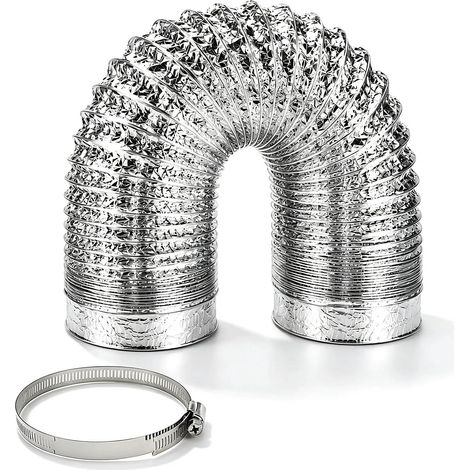 Tuyau d'évacuation d'air Ø 125 mm x 3 m –Flexible gaine en PVC et aluminium (1/5)