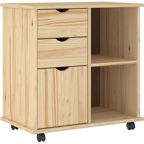 Gabinete rodante con rueda Marrón 63,5 x 39 x 65,5 cm vidaXL