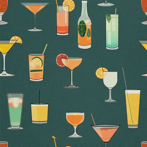 TISSUS DÉCORATIFS D'EXTÉRIEUR OXFORD - Motif Cocktail DX8753 (1/5)