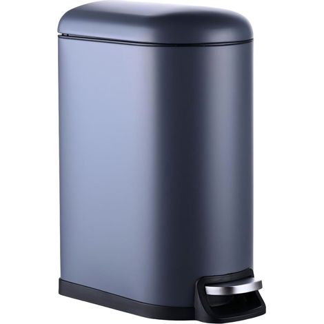 Cubo de basura metálico con pedal de 10 litros - Cierre suave, cubo extraíble