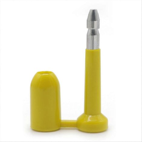 Lot de 10 attaches antivol jaunes pour conteneurs, en forme de cadenas, avec scellés en plomb et serre-câbles métalliques autobloquants. (1/5)