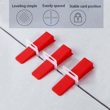 Système De Nivellement Pour Carrelage - Joint 3 mm - 400 Languettes + 100 Cales Réutilisables - Pour Carreaux 3 à 12 mm D'épaisseur (1/4)