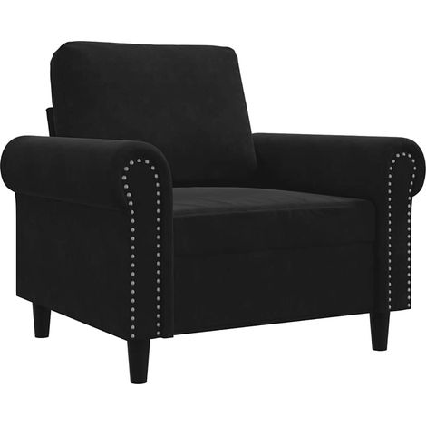 Fauteuil relax  Fauteuil Noir 60 cm Velours (1/5)