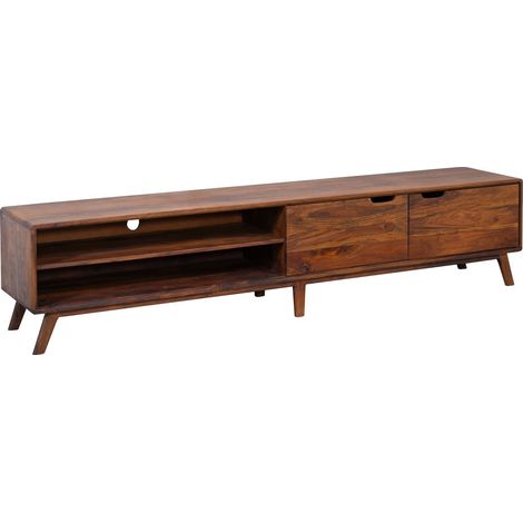 Meuble TV 220x40 Palissandre laqué Noisette MALMÖ 2 125