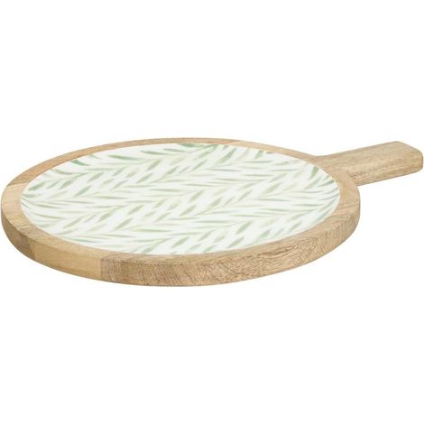 Assiette de Présentation en Bois "Inaya" 40cm Vert Olive (1/2)