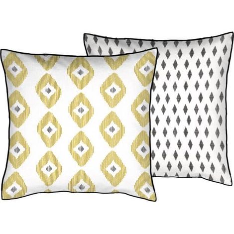 Coussin - COTE DECO - Mikil - 40x40 cm - Déhoussable - Motifs ethniques (1/2)
