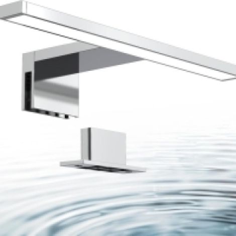 Lámpara LED, espejo de baño, maquillaje, luz de techo, luz de armario, con pinza, IP44, 30 cm, 5 W (1/5)