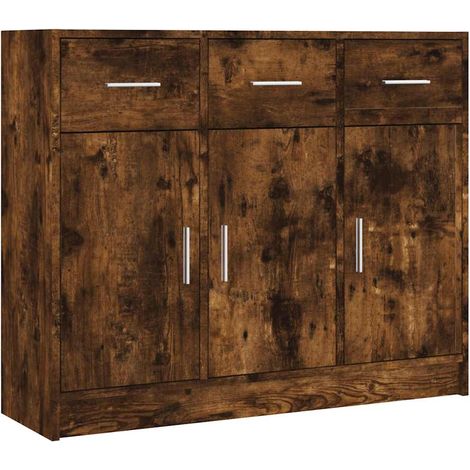 Maison Exclusive - Credenza Rovere Fumo 91x28x75 cm in Legno Multistrato (1/5)
