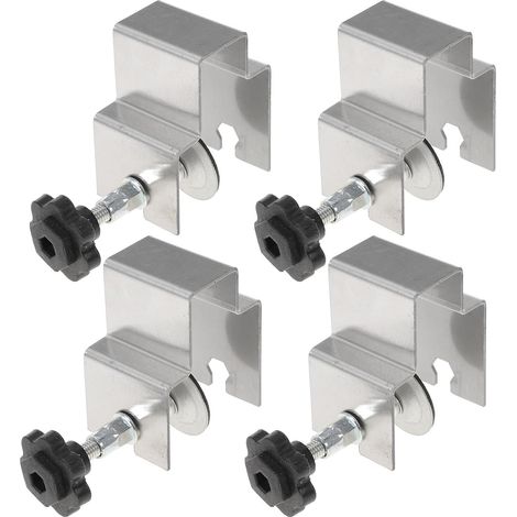 Ensemble de 4 pinces fixation pour tiroirs cuisine, en acier (1/5)