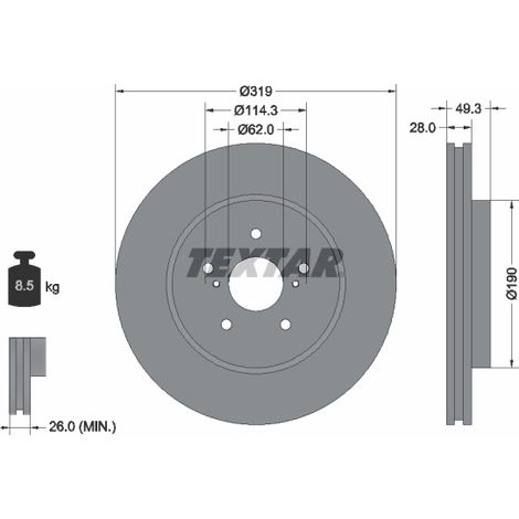 Lot de 2 Disques de frein Textar 92171503 GEELY 435120E010 435120E021 4351248080