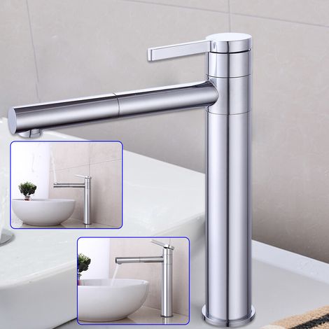 Rubinetto, lavabo, rubinetto lavabo girevole 360°, miscelatore monocomando bagno DHL (1/5)