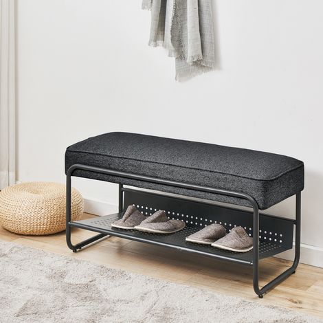 Panca Portascarpe Lillehammer Scarpiera 90x37x42 cm Nero [en.casa] (1/5)