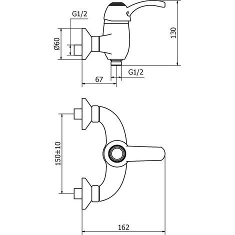 Teorema - Miscelatore Doccia Esterno Con Leva Di Porcellana - Serie: Dune - Colore: Cromato - Articolo: 9Z21011001 (1/2)
