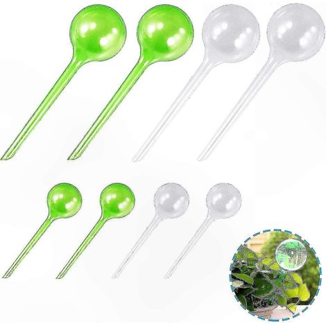 Boules d'arrosage automatique pour plantes d'intérieur et fleurs en pot (2 tailles, vert et transparent) (1/5)