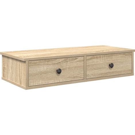 Maison Exclusive - Wandregal mit Schubladen Sonoma-Eiche 80x34x17