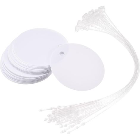 Étiquettes rondes en plastique blanc de 25 pièces (1,17 pouce), résistantes à la déchirure et