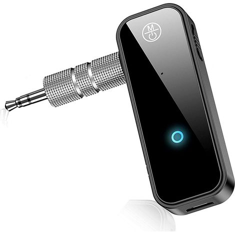 Récepteur Bluetooth 5.0 avec prise jack 3,5 mm, adaptateur AUX 2 en 1, émetteur et récepteur de musique compatible avec les ordinateurs, téléviseurs, projecteurs, haut-parleurs et casques audio. (1/5)