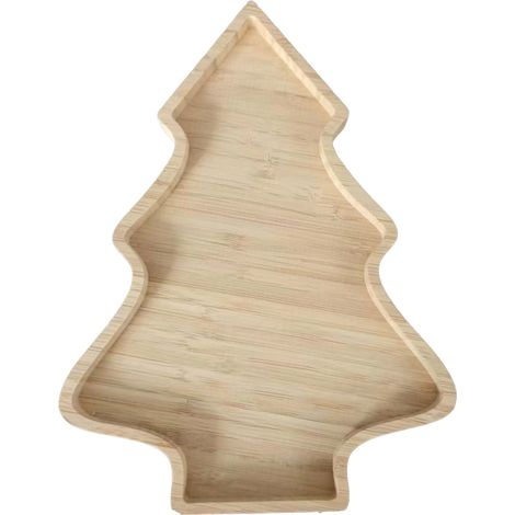 Weihnachtsbaumförmiges Serviertablett aus Holz, Tischdekoration, exquisite Servierplatte aus Holz für Snacks und Kuchen (1/2)