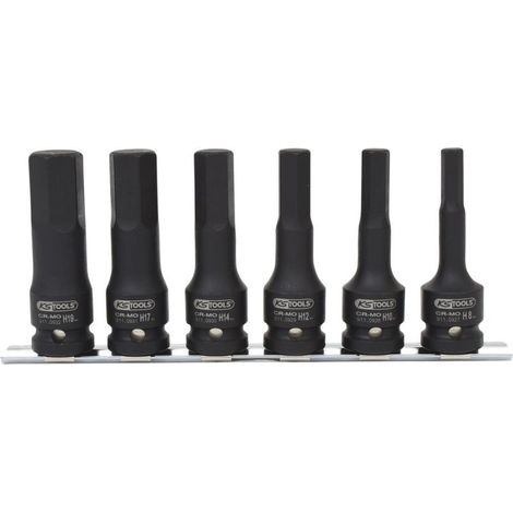 KS Tools 1/2 Kraft-Bit-Stecknuss-Satz, lang, 6-tlg