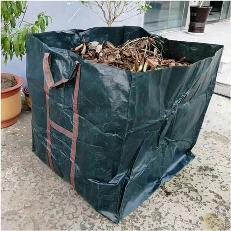 TNEAYWHE garden waste bag, 180g/m² polyethylene, dark green, dimensions 90x90x90 cm (1/4)