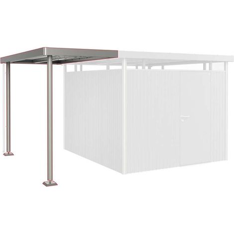 Biohort Tettoia in Acciaio 150x315 cm Grigio Quartz per Giardino