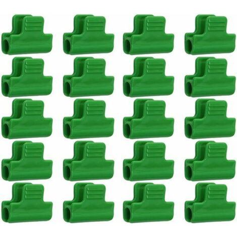 Pack of 20 fixing clips for greenhouse films, made of laminated plastic, for tarpaulins, frames and row covers, 11 mm diameter (1/5)
