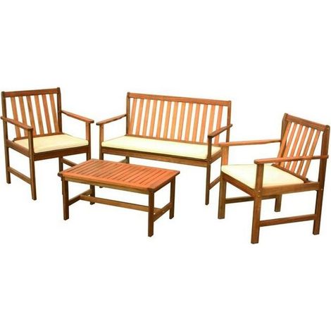 Set Arredo Giardino Vigor Mod. Enea In Legno 4 Pezzi