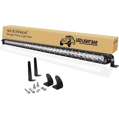 38 Pouces 96 cm 180W Spot Single Row Off Road LED Brouillard et conduite Barres lumineuses pour pare-chocs de toit 2 supports de montage pour hors route Trucks Boat,12V 24V étanche (1/5)