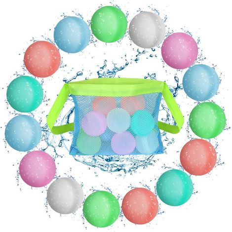 Ballons d\\'eau Réutilisables, Ballons à Eau Rapidement Remplissables, 15PC Bombes à Eau à Fermeture Automatique pour Enfant Adulte Jardin et de Plage Fête de La Piscine D\\'été (1/5)
