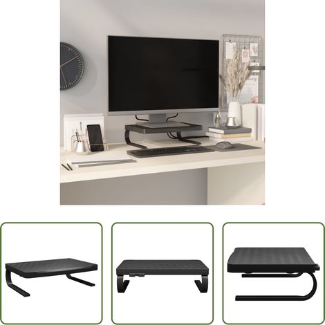 Support écran moderne - Support de moniteur Noir 37x28x11,5 cm (1/5)