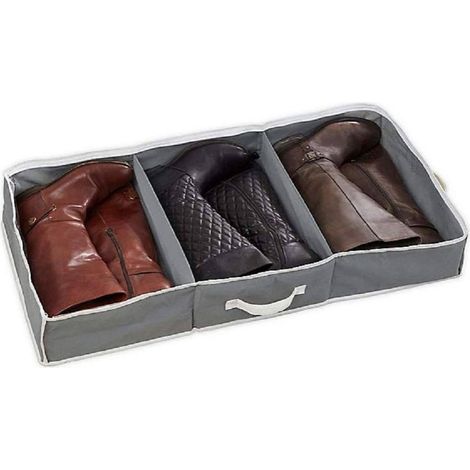 Scatola portascarpe per scarpe - 3 scomparti - grigio (1/4)