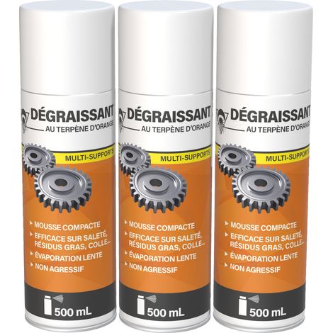 Méduze - 3 dégraissants terpène d’orange en aérosol 500mL - Multifonctions - Professionnel (1/5)