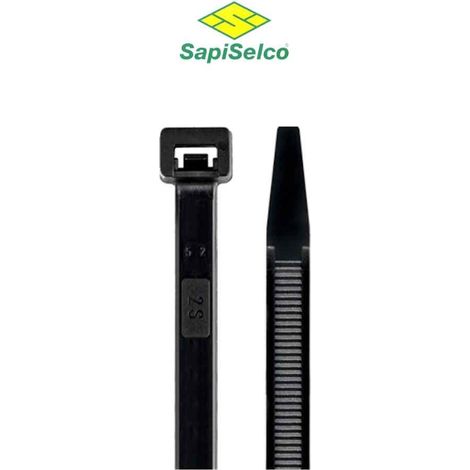CONFEZIONE 100 FASCETTE NYLON SAPISELCO SELFIT NERE  Larghezza: 2,5mm Lunghezza: 160mm Diametro 40mm (Confezione 100pz)