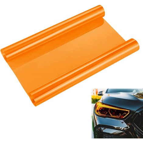 30cm X 120cm Film teinté pour phares,Film teinté voiture para Faros(orange), de protection,autoadhésifs,transparent,découpable,vinyle teinté (1/5)