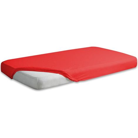 Lenzuolo con angoli in jersey di alta qualità 130x190, 140x200x20, rosso14, opaco