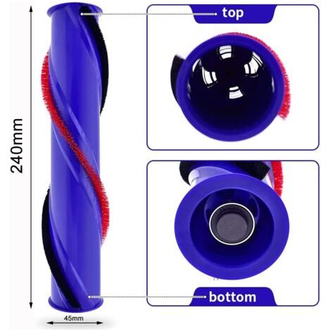 Spazzolino rotante compatibile Dyson V6 V7, 4-buchi Ø45mm, accessorio aspirapolvere (1/4)