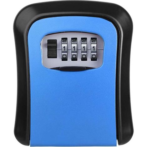 Coffre-fort à clés mural chiffres réinitialisable étanche sécurisé pour maison hôtel école bureau intérieur ou extérieur – 2 pcs 4 Bleu (1/5)