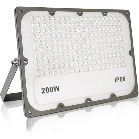 200W LED Outdoor Floodlight, IP66 Waterproof 6500K LED Security Light, Outdoor Wall Lighting for Garden, Patio, Garage (1/2)